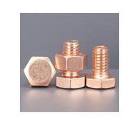 1 pièces M5 M6 M8 M10 M12 DIN933 T2 écrous à tête hexagonale en cuivre vis hexagonales externes à filetage complet et(M12x50)