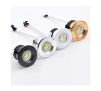 1 pièces Mini Spot LED Downlight COB 3W LED Spot 110V 220V projecteur intérieur for plafond armoire vitrine Loft décorations (Color : Silver, Size : Warm White 3000K)