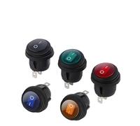 1 pièces on/off SPST rond bateau LED interrupteur à bascule 12 V 220 V bouton d'alimentation interrupteur marche arrêt marche(Yellow,12V-24V)