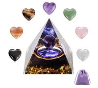 1 Pièces Orgonite Pyramide avec Pierres De Coeur Reiki De La Nature Des Chakras, Chakra Cristal arbre de vie, Améthyste Pyramide Pyramide Cristal Pour Protection Méditation Décoration Maison