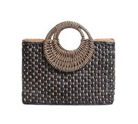 1 pièces panier à main sac provisions paille de maïs tissé papillon boucle sacs sacoche vent plage Bagzw Pour Les Pplages Et Les Vacances