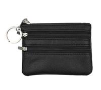 1 Pièces Petit Porte Monnaie,Portefeuilles Femme,Portefeuille Femme Cuir,avec Porte-clés,avec 3 Compartiments,Coin Purse Wallet(Noir)