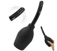 1 Pièces Poire de lavement intime anus douche,2 Amovibles Canules Incluses Nettoyage,Douches Anale et Vaginale en Silicone pour Homme et Femme (Noir)