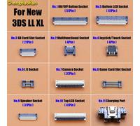 1 pièces Port de chargement USB jeu fente pour carte SD prise klaxon caméra Joystick tactile bouton supérieur LCD Screem connecteur FPC pour nouveau 3DS LL XL No.1 ON OFF Socket