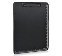 1 Pièces Porte-Bloc en Aluminium A4,Planches à Pince avec Pince Métallique Caoutchoutée,Clip Planches avec Règle Graduée,Bloc à Pince pour École Bureau (Noir, A4)