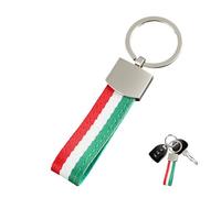 1 Pièces Porte-clés Drapeau de l'Italie, Porte Clef Italie Ceinture Tissée Accessoire Mode avec Anneau Métallique Pas Facile à Casser Antirouille Ne Se Décolore Pour Hommes Femmes, Weihnachtsgeschenke