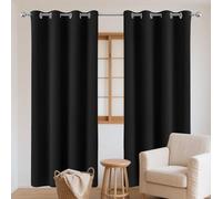 1 Pièces Rideaux Occultants à Oeillets 154 x 204 cm Thermique Isolant Anti Froid Anti Froid à Oeillets Rideaux Doux et Esthétiques, Décoration Maison pour Chambre Maison, Noir