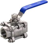 1 pièces robinet à tournant sphérique à 3 voies, vanne en acier inoxydable 304 à filetage complet for l'eau, le gaz, la vapeur, l'acide et l'alcali(DN50)