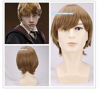 1 pièces Ron Weasley Cosplay perruque brune Comic Con Cosplay cheveux Ronald Bilius jeu de rôle Costumes perruques + casquette de perruque