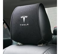 1 Pièces Siège de Voiture Appuie-tête Oreiller Housse Anti-poussière pour Tesla Model 3/X/S/Y Tête Cou Repos Housse de Coussin Auto Intérieur Accessoires,for Tesla with Logo