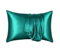 1 pièces taie d'oreiller en Satin Taille Double/Queen Confortable Kaki Solide taie d'oreiller taie d'oreiller pour oreillers de chambre-1pcsLakeGreen-Queen20x30in 51x76cm