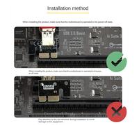 1 PièCes VER011 PRO Carte Riser PCI-E 1X à 16X USB3.0 6PIN Câble D'Extension Graphique avec 10 Condensateurs Solides B250 B75 BTC
