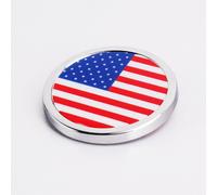 1 Pièces Voiture Accessoires Extérieurs Amérique Drapeau National Autocollant Métal Mini Rond Emblème Pour Toyota Rover Dodge Skoda Audi