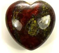 1 pierre de sang de dragon de 30 mm en forme de cœur sculpté poli rouge foncé naturel vert héliotrope jaspe agate pierre précieuse cristal minéral collection décoration Reiki