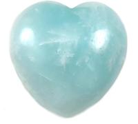 1 pierre précieuse naturelle en forme de cœur aigue-marine bleu laiteux béryl en cristal minéral de collection spécimen Reiki - Brésil