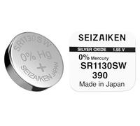 1 pile bouton SEIZAIKEN 390, SR1130SW, 1,55 V, pour montre à l'oxyde d'argent, 0 % de mercure, 100 % fabriquée au Japon