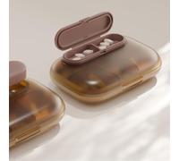 1 pilulier à 6 compartiments et étui de voyage, mini boîte de rangement | Pilulier de vitamines avec couvercles transparents pour supplément quotidien, idéal pour la maison, le bureau, les voyages