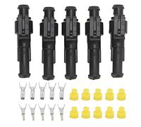 1 Pin Electrical Wire Connector, 5 Pack Water - Blocked | IP67 for Car/Truck/Marine | Super Closure Connectors for 0.5-1.5mm Cables | Sturdy Metal & Plastic Automotive