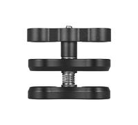 1 pince à bille papillon bras double support support pour photographie sous-marine système d'éclairage de plongée caméra d'action bras lampe de poche bras en alliage d'aluminium rotation à 360° à