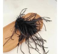 1 pince à cheveux à plumes pour femme, petite plume d'autruche, pinces à cheveux Bb, pinces à cheveux antidérapantes, tendance, pinces à cheveux pour femmes et filles, épaisses, fines, noir A