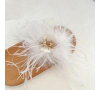 1 pince à cheveux à plumes pour femme, petite plume d'autruche, pinces à cheveux solides, antidérapantes, tendance, pinces à cheveux pour femmes et filles, épaisses, fines, blanches