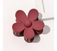 1 pince à cheveux en forme de fleur pour femme - En plastique antidérapant - Pour femme et fille - Pour un port quotidien - Bordeaux