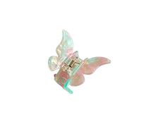 1 pince à cheveux en forme de papillon coloré, antidérapante, en acrylique, petit papillon, accessoire de coiffure pour femme, cheveux épais et fins, vert symphonie