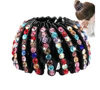 1 pince à cheveux en strass - Birds Hair Claw With Sparkling Rhinestones, Expandable Hairs Holder, Colorful Fashion Bun Maker, Donut Bun Accessory For Women And Girls, Stylish Styling Tool
