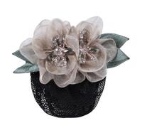 1 pince à cheveux florale pour femme, élégante pince à cheveux, automatique, pince à cheveux, accessoire de coiffure, chignon pour femme et fille, champagne
