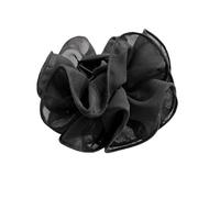 1 pince à cheveux noire en mousseline de soie, nœud pour cheveux, ruban en tissu, fleur rose, pour femmes, accessoires de pince, pinces à cheveux, accessoires pour cheveux