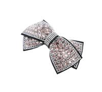 1 pince à cheveux pour femme, élégante, en cristal, nœud papillon, accessoire de cheveux tendance scintillant, accessoire de cheveux pour femme, cheveux fins, épais, bouclés, champagne