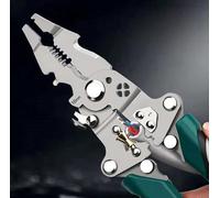 1 pince à dénuder 18 en 1 multifonction pliable professionnelle pour électricien, outil à main multifonction avec poignée antidérapante pour dénuder les câbles
