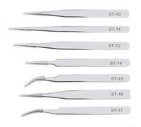 1 pince à épiler en acier inoxydable pour réparation électronique, design antistatique et ergonomique pour une utilisation confortable (ST-16)