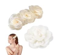 1 pince à ressort rose en maille, 1 pince à cheveux en fleur, accessoires de cheveux à fleurs blanches, coiffe blanche, petite pince à cheveux florale, accessoires de cheveux pour femme