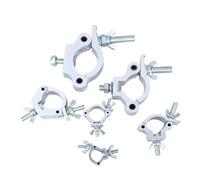 1 pince de fixation rapide en alliage d'aluminium for éclairage de scène, compatible avec les lampes DJ, coloris argenté, for diamètres de 18 à 21 mm et de 38 à 52 mm.(18-21mm)