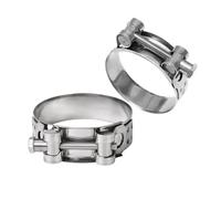 1 pince de tuyau en T 304 en acier inoxydable Heavy Duty - Large bande réglable - Avec boulon hexagonal - Pour automobile, industrielle et marine (36-39 mm)