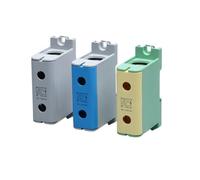 1 pince JUT10-150 câblage 150 mm2 montage sur rail DIN type aluminium guide connecteur électrique fil vis de contact 1 en 1 out(Jaune)