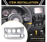1 Piššce Cache DeDe Bouton De Commutation De Climatisation Pour Jeep Wrangler Jk Jku 2011-2017 A/C Cache De Panneau DeDe Climatisation Abs Tons ArgentšŠs