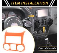 1 Piššce Garniture De Couverture De Console Centrale De Tableau De Bord Pour Jeep Wrangler Jk Jku 2011-2017 Garniture De Couverture De Buse D'Air De Tableau De Bord Abs Orange
