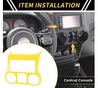 1 Piššce Garniture De Couverture De Console Centrale De Tableau De Bord Pour Jeep Wrangler Jk Jku 2011-2017 Garniture De Couverture De Buse D'Air Abs Jaune