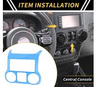 1 Piššce Garniture De Couverture De Console Centrale Pour Jeep Wrangler Jk Jku 2011-2017 Garniture De Couverture De Buse D'Air De Tableau De Bord Garnitures Abs Bleu Clair