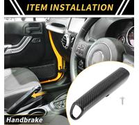 1 Piššce Garniture De Couverture De Frein š€ Main Pour Jeep Wrangler Jk Jku 2011-2017 Protecteur DšŠcoratif De PoignšŠe De Frein š€ Main Motif Fibre De Carbone Abs Noir