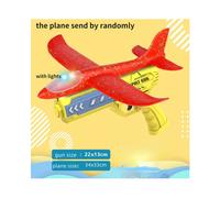 (1 pistolet jaune 2 avions) Jouet lanceur d'avion en mousse EPP Bubble Plane Glider Hand Throw Catapult