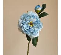 1 Pivoine Artificielle en Plastique De 49,8 Cm De Haut - Plantes Artificielles D'intérieur Presque Naturelles, Multicolores, Grandes, for Anniversaire, Cuisine, Salon, Bureau, Mariage(Bleu,5Pcs)
