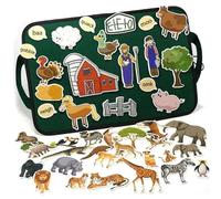 1 Plan en Feutre pour Les Tout-Petits, Planche en Feutre sur Le thème de la Ferme Animale, Ensembles d'histoires de Livre Pliables et Pliables avec des activités Manche Portable Kit Jeu pour Le