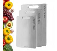 1 planche à découper double face en acier inoxydable, 1,2 mm d'épaisseur, planche à découper en métal de qualité alimentaire, passe au lave-vaisselle et non toxique (taille M, 39,1 x 27,9 cm)