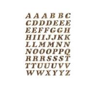 1 Planche de stickers lettres majuscules en italiques dorés 8mm