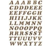 1 Planche de stickers lettres majuscules en italiques dorés 8mm G