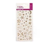 1 Planche Stickers Transparent Foil Or Etoiles