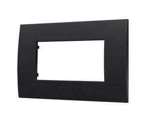 1 plaque, 4 modules/places, compatible avec Vimar Arke, noir noir, plaques rectangulaires carrées, plastique de haute qualité, 100% compatible avec les supports et les modules d'origine
